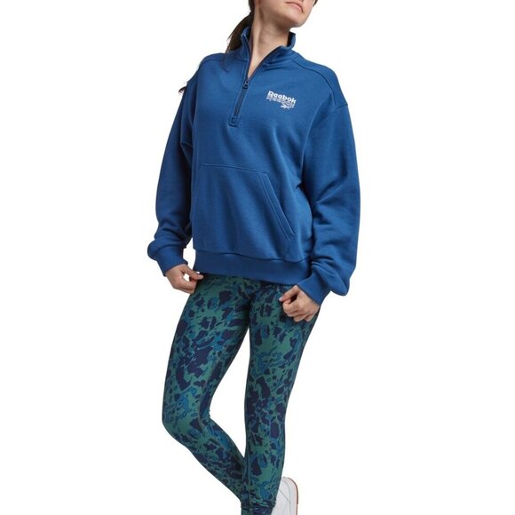 Reebok Identity Quarter Zip Sweatshirt - Uniform Blue, Size XS, NWT - Picture 2 of 5